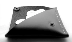 men women wallet purse cow Leather zero coin Case pocket pouch bag black 155 - Picture 1 of 4