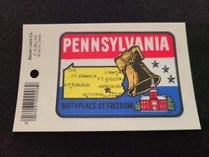 Pennsylvania Freedom Vintage Travel Souvenir Decal / Window Sticker - Free S&H! - Picture 1 of 1