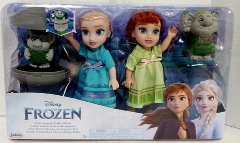Disneys Frozen Petite Elsa & Anna Surprise Trolls Gift Set Jakks Pacific NEW Cover