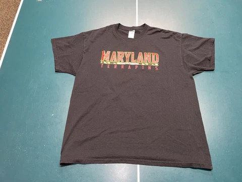 Maryland Terrapins NCAA Heavyweight Black Short Sleeve Shirt Size 2XL Cover