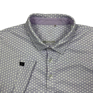 Swannies Golf Polo Shirt Men's M Flower Floral Preppy Purple Geometric - Picture 1 of 12