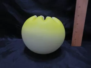 Vintage Satin Glass Rose Bowl Yellow 4" Tall - Picture 1 of 6