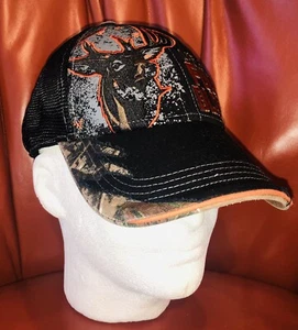 Buck Wear Life At Full Blast Cap Camouflage Distressed Hunt Baseball Trucker Hat - Picture 1 of 8