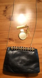 Judith Leiber pochette/borsa a tracolla vintage nera con chiusura multipietra - Foto 1 di 12