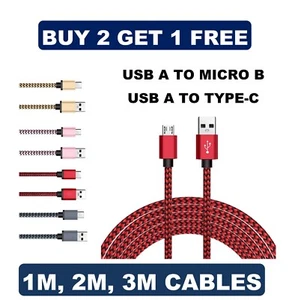Fast 1M 2M 3M Long USB Charger Charging Cable for Samsung Galaxy S9 S8 A5 A7 S7 - Picture 1 of 6