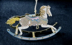 Baldwin brass 2001 Rocking horse with pastel enamels - Picture 1 of 4
