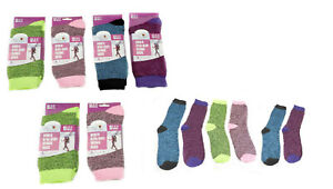 6 Pair Ladies Warm Thermal Socks Cotton Blend High Bulk Yarn Thick Cushioning