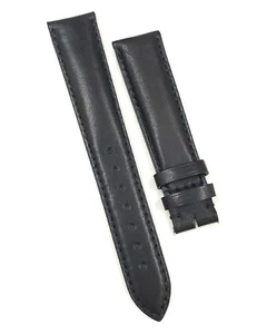 Genuine Longines 18mm x 16mm Plain Black Leather Watch Band Strap - Picture 1 of 5