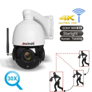 8MP 4K PTZ IP Camera Wifi AI HumanTracking 30x Zoom CamHi IP wireless Camera - Picture 1 of 12