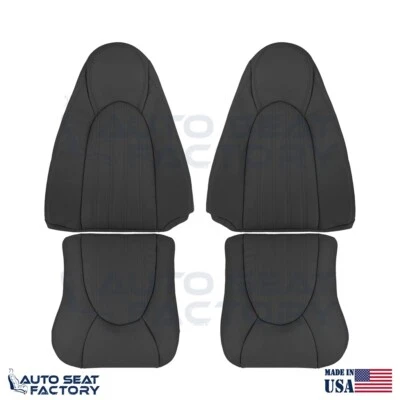 Replacement 1997 - 2000 Jaguar XK8 Driver & Passenger Black Leather Seat Covers - Image 1 of 4