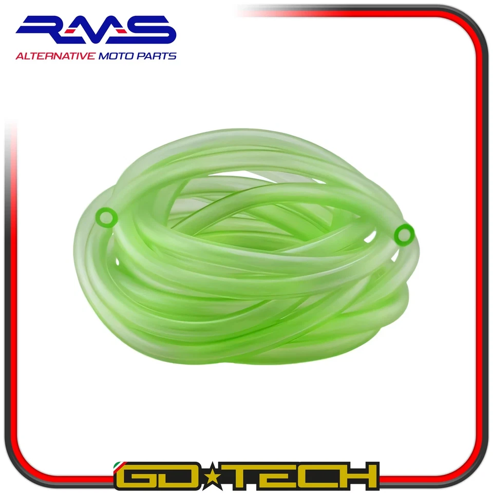 RMS TUBO BENZINA CARBURANTE 7x12mm ROTOLO 5m VESPA APE SCOOTER Verde INTERNO 7mm
