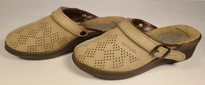 Zuecos FLY FLOT beige de cuero perforado con tira trasera/mulas talla EU 36/US 5 Foto 1 de 4