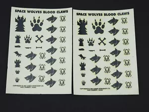 GW 40K SPACE WOLVES BLUTKRALLEN TRANSFERBLÄTTER X 2. GRÜN 275 - Bild 1 von 1