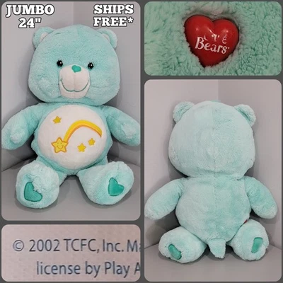 Jumbo 24” 2002 Wish Bear Green Care Bear Shooting Stars - En muy buen estado+ usado Foto 1 de 4