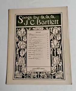A Dream - Canzoni di J.C. Bartlet - Oliver Ditson Company spartiti vintage - Foto 1 di 6