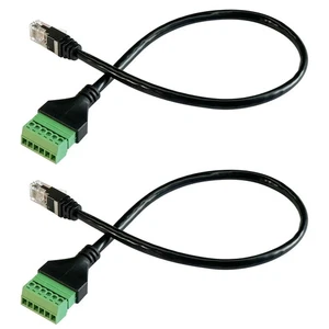 2Pcs RJ11 Male to 6 Pins Screw Terminal Block Adapter for Cat3 Telephone Hand... - Afbeelding 1 van 2