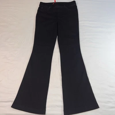 Pantalones de mezclilla Spanx para mujer talla L negros pierna ancha acampanados elásticos adelgazantes Foto 1 de 4