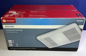 Utilitech Ventilation Fan w/ Light Model 0498842 1.5 Sone 80 CFM - NEW Open Box - Picture 1 of 11