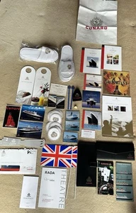 Cunard Memorabilia Bundle Job Lot Various Cruises Pin Badge Document Wallet DVDs - Picture 1 of 10