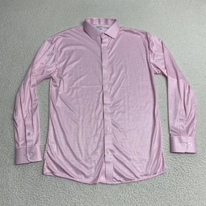 Collars & Co Hemd Herren Medium Rosa Weiß Gingham Button Down Langarm Kleid - Bild 1 von 8