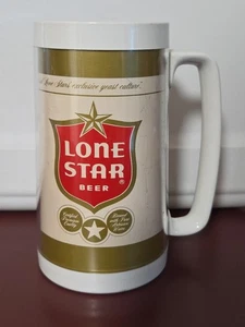 Vintage 6.5" Lone Star Beer Thermo-Serv Insulated Plastic Beer Mug USA Made - Picture 1 of 5