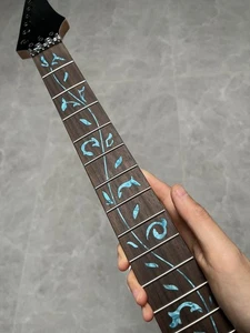 AAA 24frets Manico per chitarra elettrica stile Ibanez manico Blue Vine intarsio Albero della vita - Foto 1 di 10