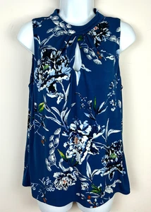 White House Black Market blau WHBM Blumen ärmelloses Top Größe S - Bild 1 von 17