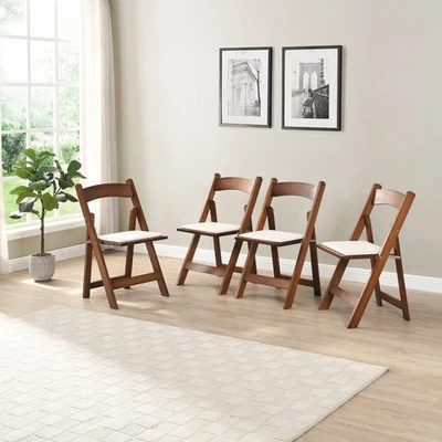 Upholstered folding chair space saving easy to carry 4PCS Dining room - Image 1 of 4