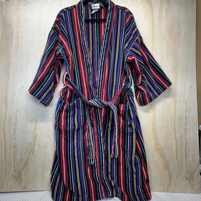 Bata de Colección Años 90 Regency Algodón Multicolor Rayas Para Hombre Talla Única  Foto 1 de 4