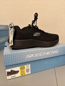 Brand New Size 8 SKECHERS Mens Air Cooled Memory Foam Lace Up Mesh Shoes Black - Picture 1 of 11