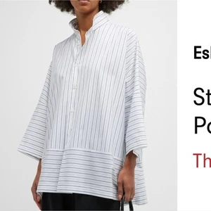 Women's Eskander Striped Button Front Shirt Panel Edge Size 1 SPOT - Picture 1 of 10