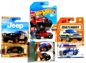Matchbox y MBPG y Hot Wheels (4) Jeep Wrangler y MBX Prospector - Lote de 5. - Imagen 1 de 10