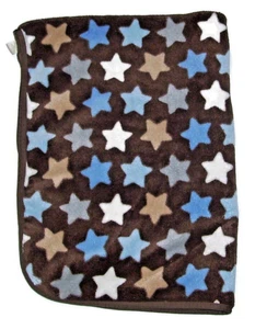 Circo Target Brown Blue Stars Baby Blanket Tan White Security Lovey - Picture 1 of 2