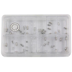 12-Size Assorted Center Locking Pin Mushroom Head For Bottom Of Clasp Refills - Foto 1 di 7