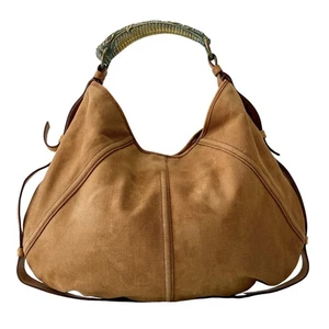 SAINT LAURENT Cotton Canvas Mombasa Arabesque Handle Bag - Picture 1 of 13