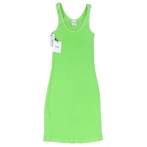 NWT TNA Aritzia Bergman Ribbed Bodycon Mini Dress Sz XS GD Neon Paradise - Picture 1 of 5