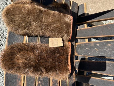 Ручной шитье варежки бобра фланелевая подкладка все вручную сшитый отличный мех - Изображение 1 из 4