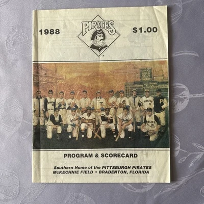 1988 PITTSBURGH PIRATES Spring Training Program and Scorecard SCORED - Image 1 of 4