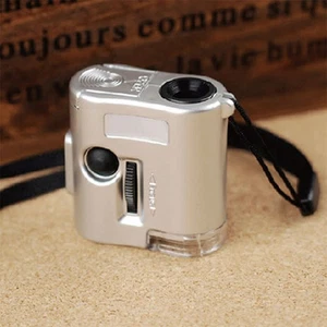 60X Vergrößerungslupe Schmuck Juweliere Taschenlupe Schleife Auge Glas LED Licht - Bild 1 von 5