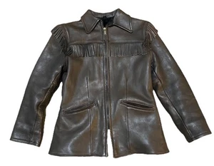 Vintage UBER Owatonna Leather Fringe Women’s Western Cowboy Jacket Size ? - Picture 1 of 5
