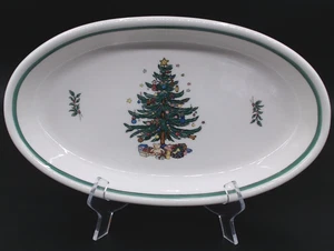 Nikko Christmastime 13.25" Oblong Serving Tray Bowl Dish Christmas Tree Japan - Picture 1 of 10