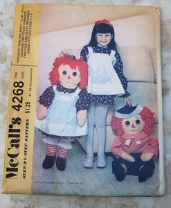 Vintage McCall’s Sewing Pattern 4268 Raggedy Ann and Andy - 1974 - Picture 1 of 3