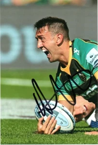 NORTHAMPTON SAINTS & ENGLAND RUGBY: ALEX MITCHELL SIGNED 6x4 FINAL TRY PHOTO+COA - Picture 1 of 1