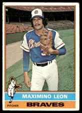 1976 Topps 576 Maximino Leon   Atlanta Braves  Baseball Card