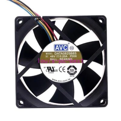 AVC DATA0825B8S 8025 48V 0.2A 8CM 4-wire PWM temperature controlled fan - Image 1 of 4