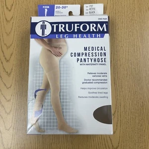NEU Truform 1757 Umstands-Kompressionsstrumpfhose 20-30 mmHg in Schwarz Größe Petite - Bild 1 von 12