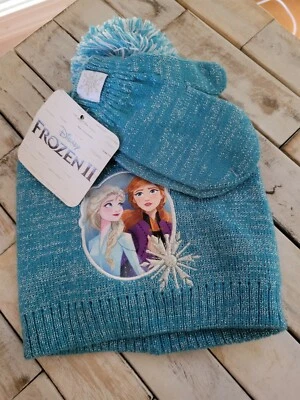 Disney Frozen 2 Invierno Sombrero y Mitón o Guante Set Niño Talla Nuevo Con Etiqueta Foto 1 de 4