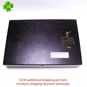 Caja de cigarros de madera vacía Flor de Selva Toro 10,5" x 7" x 2,25" - Imagen 1 de 9