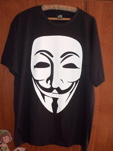 Anonymous Guy Fawkes  Vendetta Mask - All Sizes T-shirt  - Picture 1 of 5