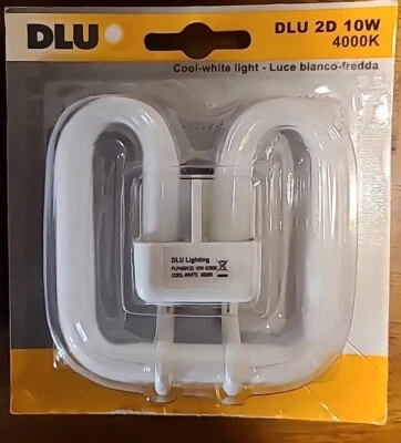 Lâmpada fluorescente compacta DLU 2D 10W 4000K luz branca fria 4 pinos - Imagem 1 de 2